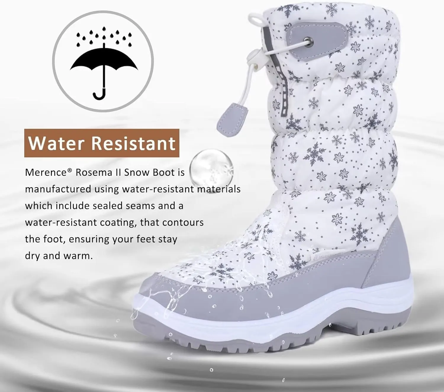 CIOR Women's Snow Boots Winter II Water-Resistant Fur Lined Frosty Warm Anti-Slip Boot U120WMX001-0429