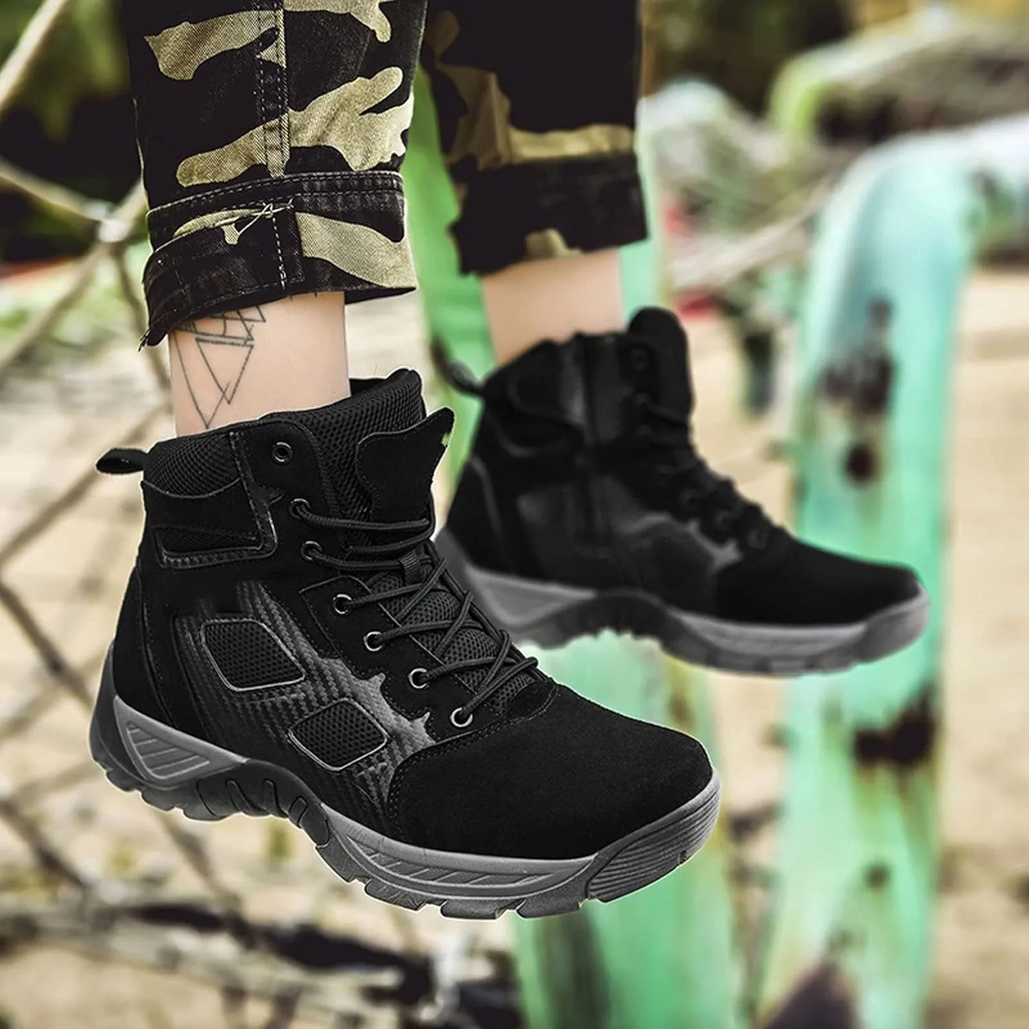 Mens Boots Men Military Boots Quality Special Force Tactical Desert Boots Combat Ankle Boats Army Work Shoes Leather Snow Boots