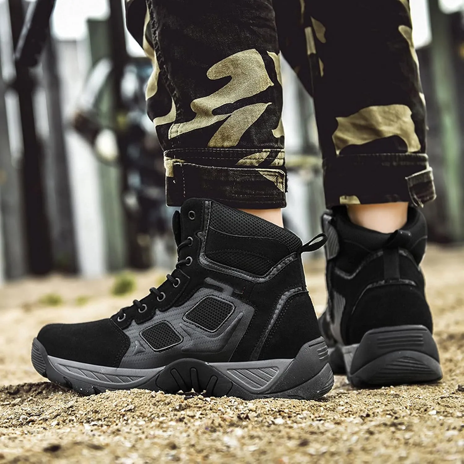 Mens Boots Men Military Boots Quality Special Force Tactical Desert Boots Combat Ankle Boats Army Work Shoes Leather Snow Boots