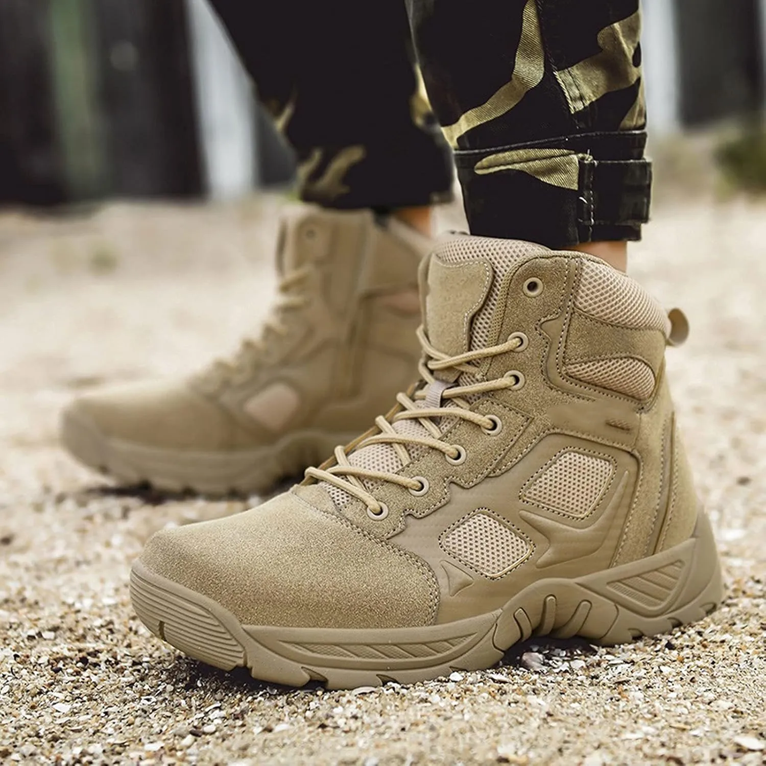 Mens Boots Men Military Boots Quality Special Force Tactical Desert Boots Combat Ankle Boats Army Work Shoes Leather Snow Boots