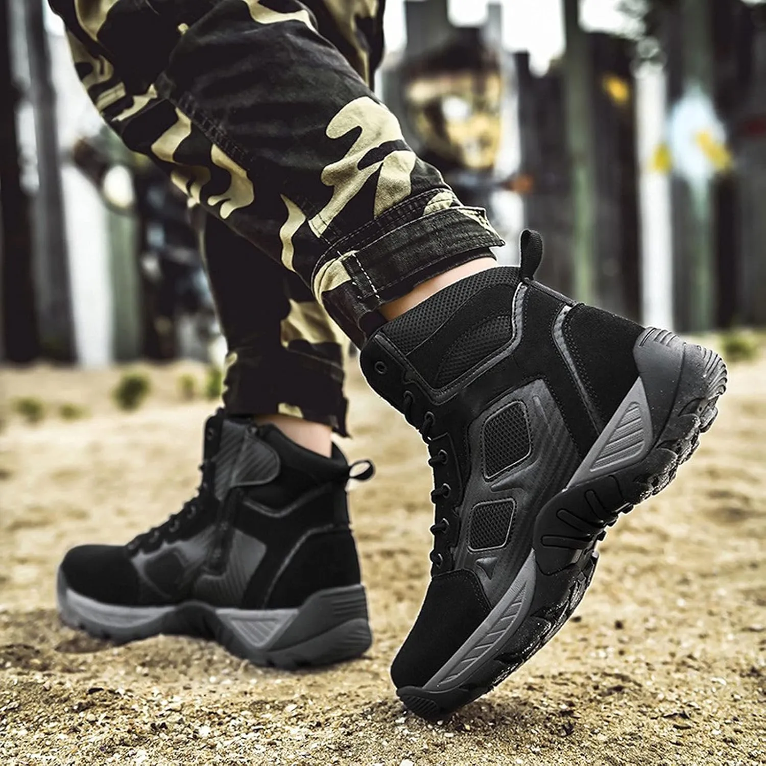 Mens Boots Men Military Boots Quality Special Force Tactical Desert Boots Combat Ankle Boats Army Work Shoes Leather Snow Boots