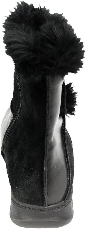Peerage Bryn Women Wide Width Fleece Lined Comfort Leather Booties