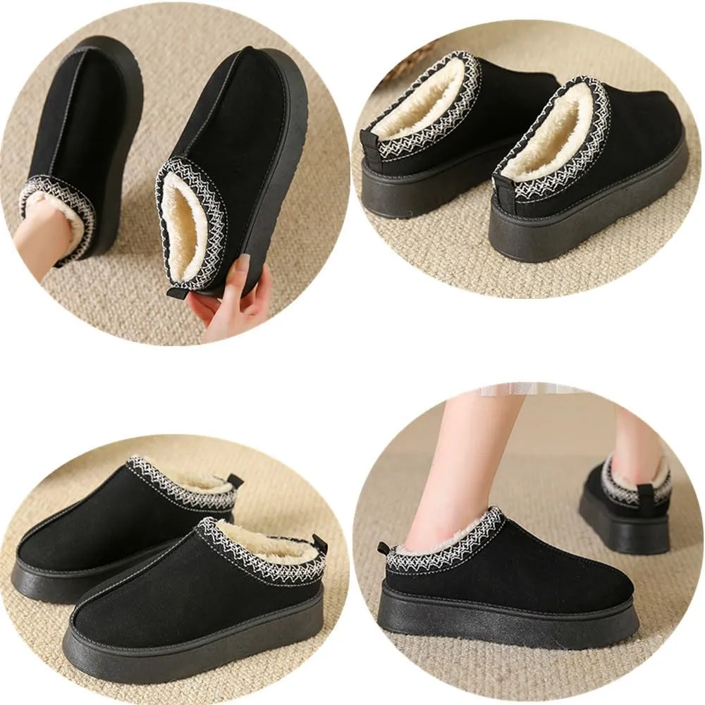 Platform Slippers for Women Slippers, Nonslip Clogs for Women 2024,Anti-Slip Mini Boots Fur Fleece Lined Sneakers Short Ankle Boot Comfy House Slippers with socks