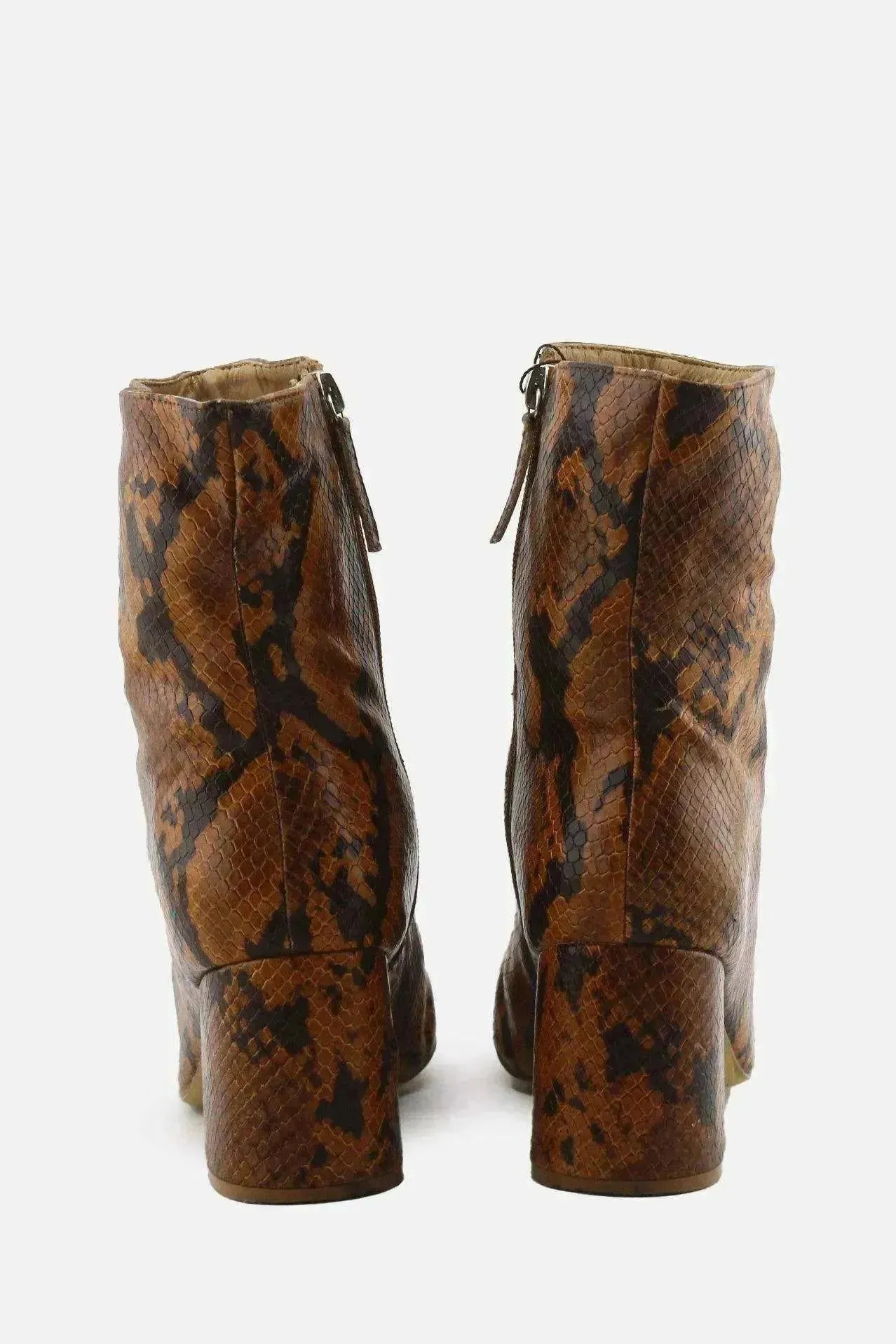 Urban Outfitters Zipper Block Ankle Boots | 100% Authentic Leather