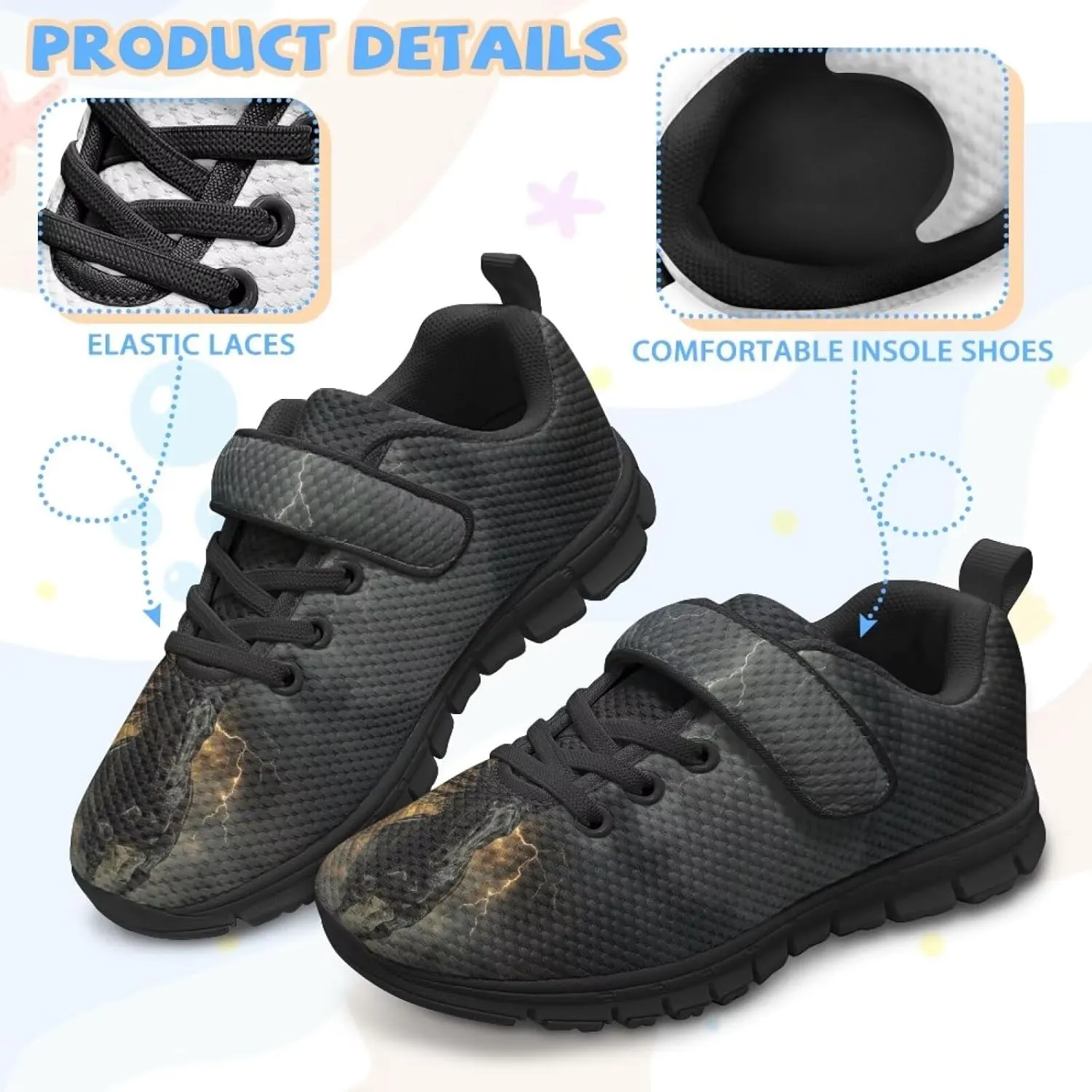 YEXIATODO Slip On Shoes Girls Boys Wide Shoes Kids Shoes No Tie Shoelaces Running Sneakers Slip on Tennis Shoes 11-2.5