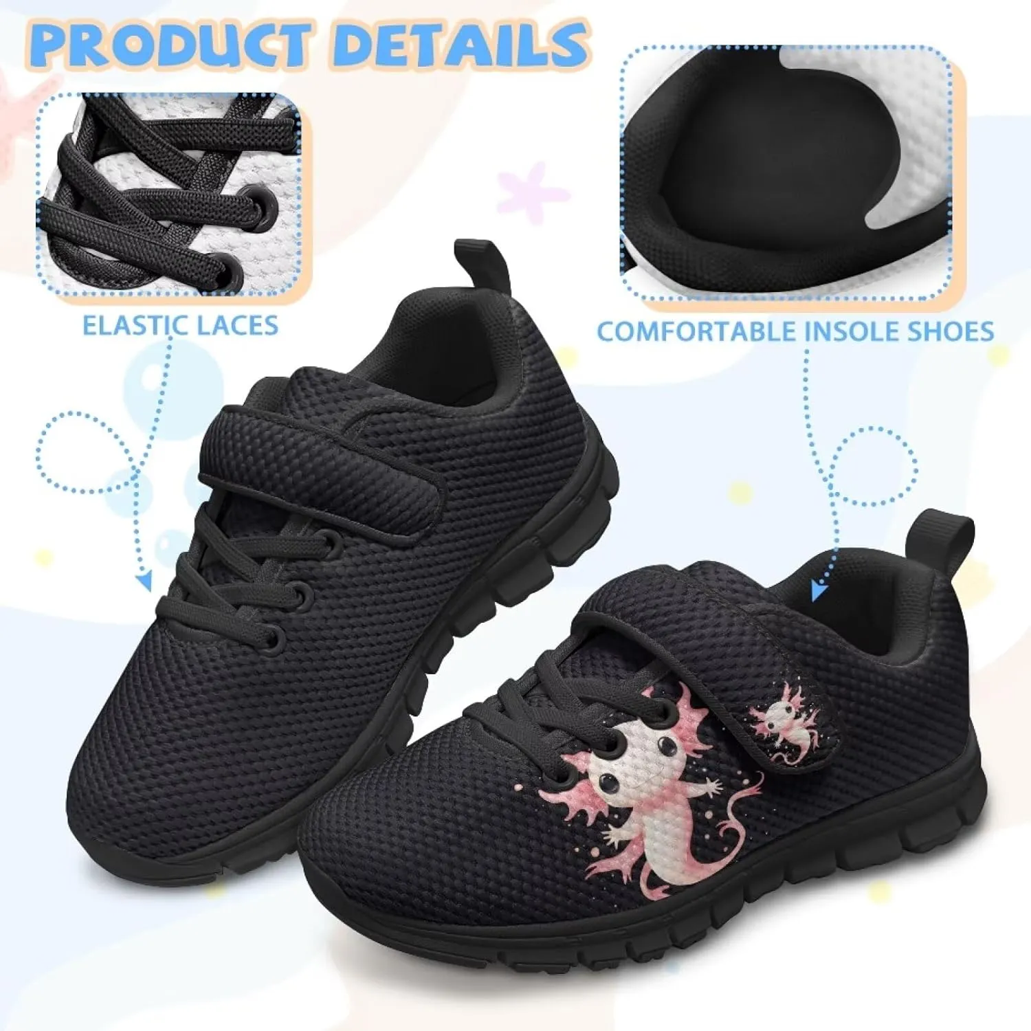 YEXIATODO Slip On Shoes Girls Boys Wide Shoes Kids Shoes No Tie Shoelaces Running Sneakers Slip on Tennis Shoes 11-2.5
